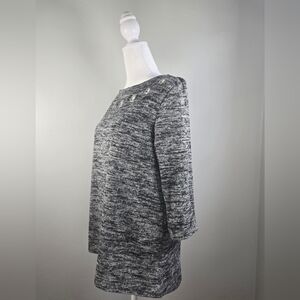 Emi & Joe Grey Top with Silver Grommet Detail